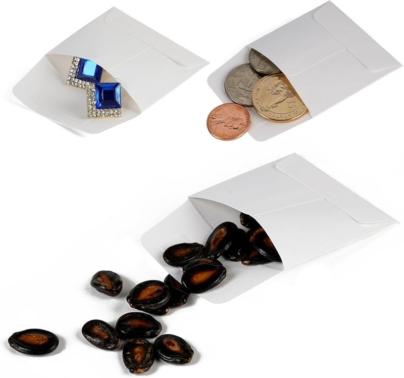 Jsfelye 2 x 2Inches Tiny Coin Envelopes - Self Seal 128-Count Mini Envelopes, Bulk Small Envelope Pockets for Seeds, white - Image 3